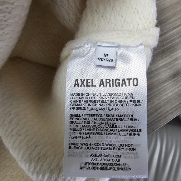 Axel Arigato Memory Relaxed Cardigan Ivory Lambs Wool Oversized Boxy Medium - Picture 8 of 16
